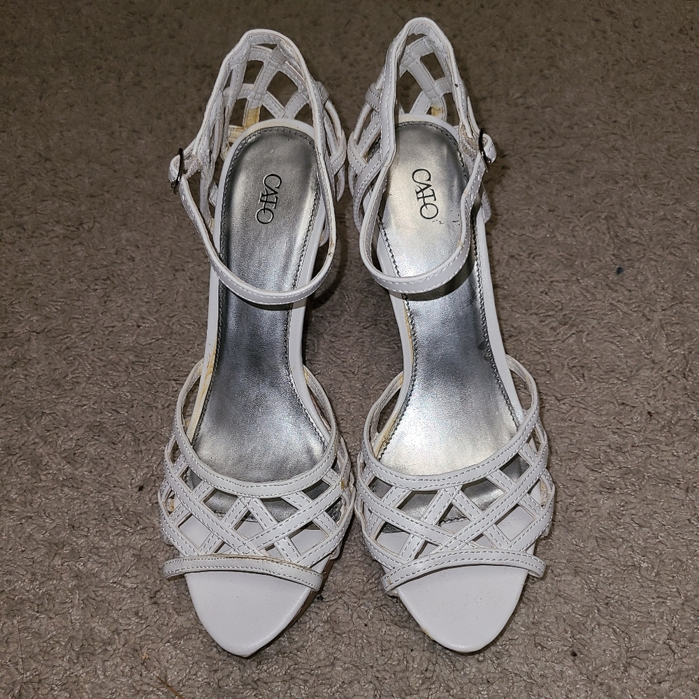 Cato white heels